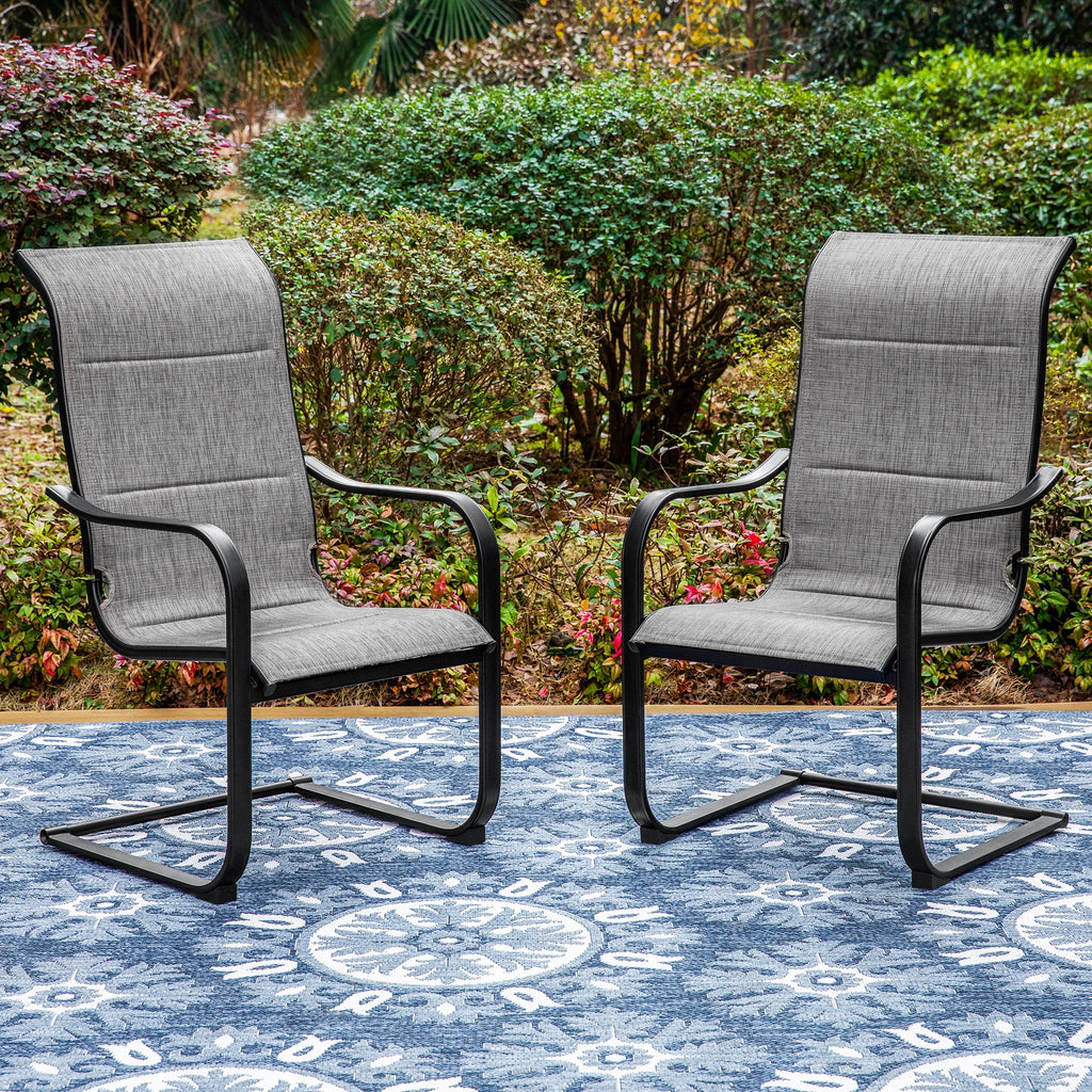 7 Pieces Outdoor Patio Dining Set with 6 Textilene Chairs and Extendable Dining Table Z355