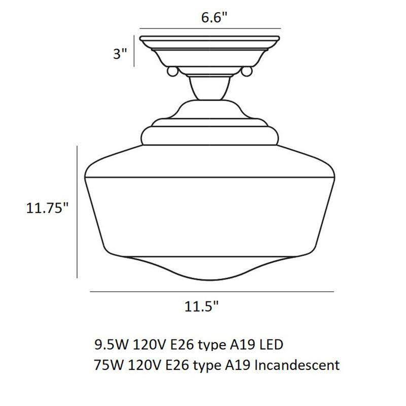 Brushed Nickel Semi Flush Mount Light G5819