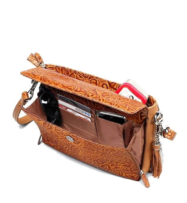 Tooled Cowhide Concealed Carry Handbag J113604