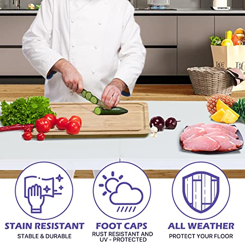 White 4 Ft Heavy Duty Plastic Folding Table G976945