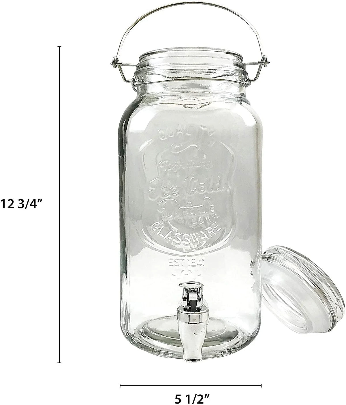 Set of 2 Glass Beverage Dispensers with Spigot E365135