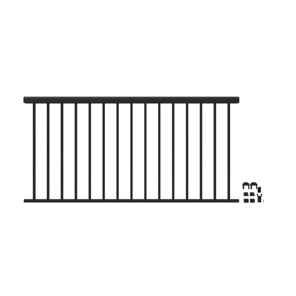 Matte Black Aluminum Deck Rail Kit with Balusters E250676
