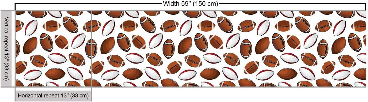 American Football Fabric by The Yard, 1 Yard, Caramel Ruby White H664