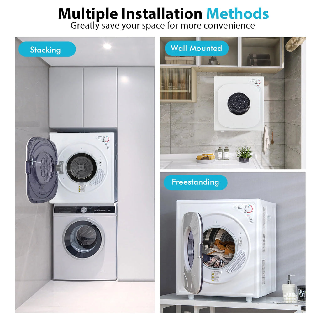 1500W Compact Electric Laundry Dryer Stainless Steel 13.2 lbs L821510
