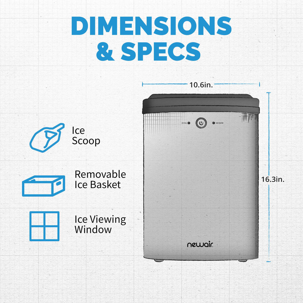 40 lb. Countertop Nugget Ice Maker in Stainless Steel W5670