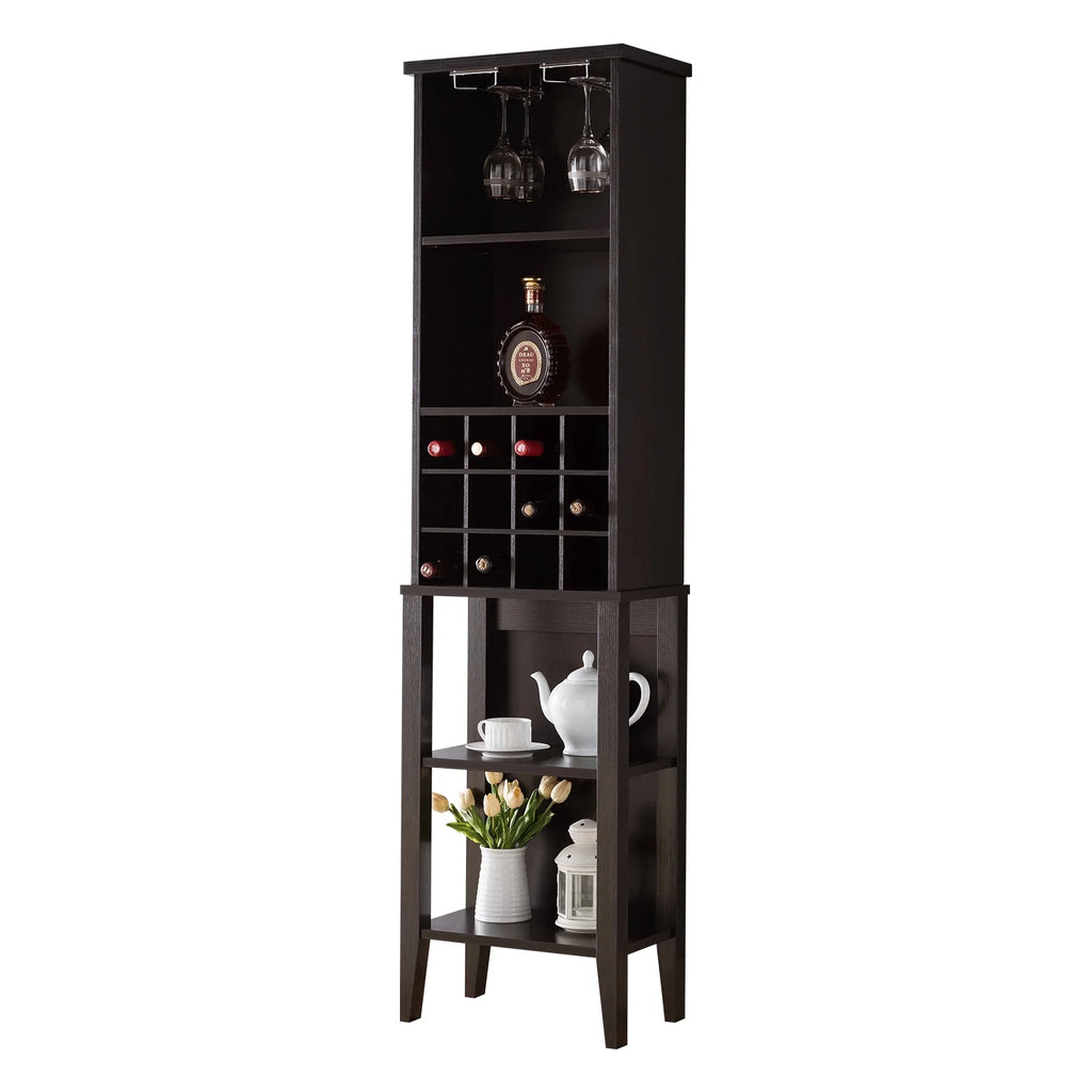 Free Standing Wine Bar Cabinet with Adjustable Shelf L7067