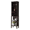 Free Standing Wine Bar Cabinet with Adjustable Shelf L7067