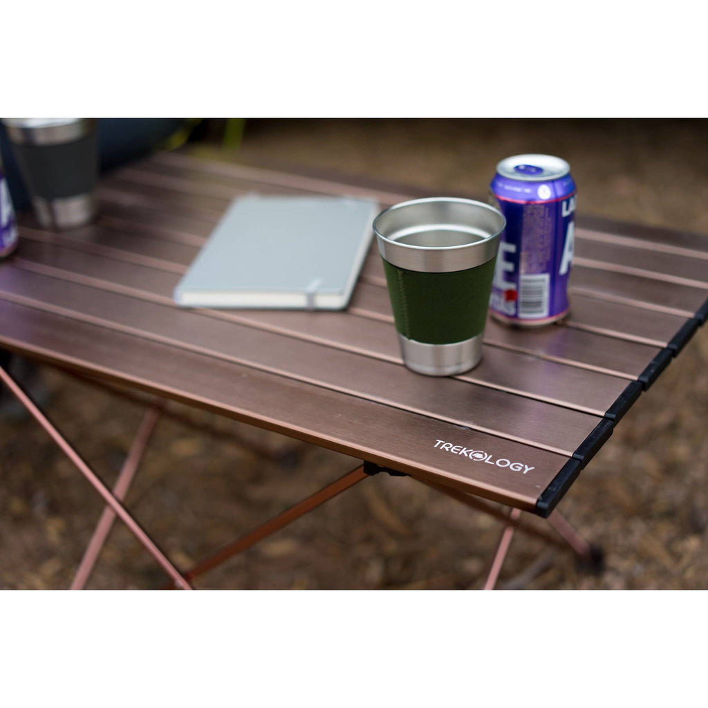 Blue Aluminum Portable Camping Side Table V265619