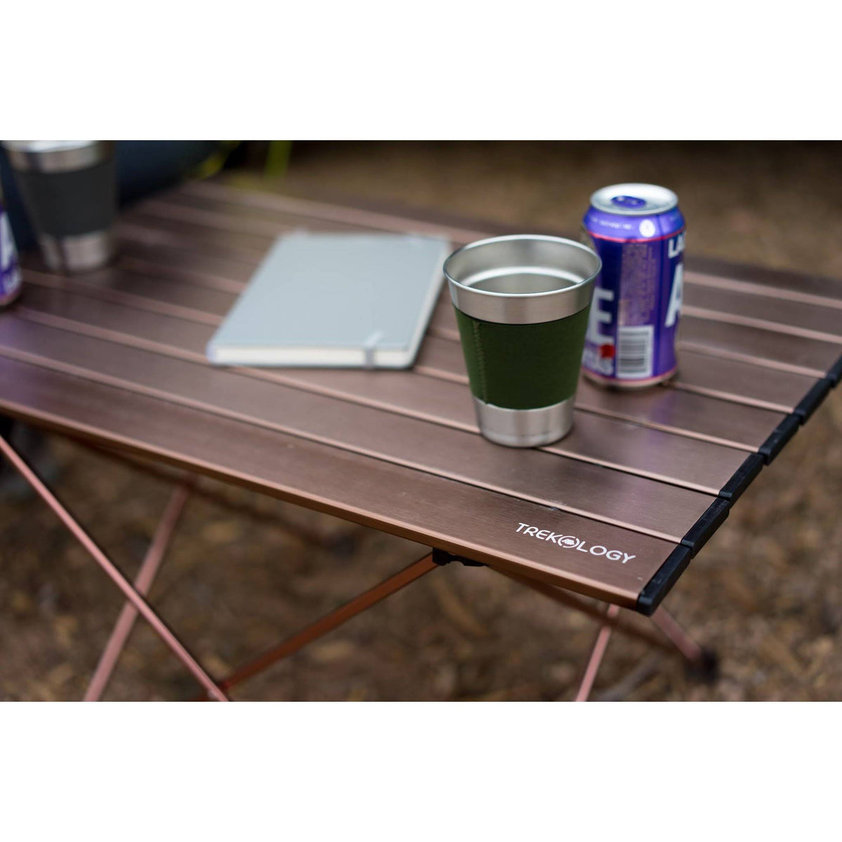 Blue Aluminum Portable Camping Side Table V265619