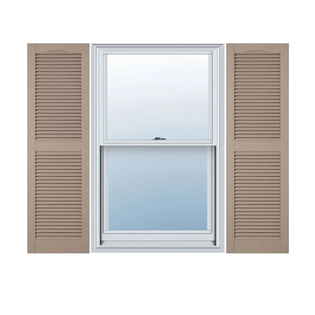 12"W x 25"H Cathedral Top Open Louver Shutter G18728