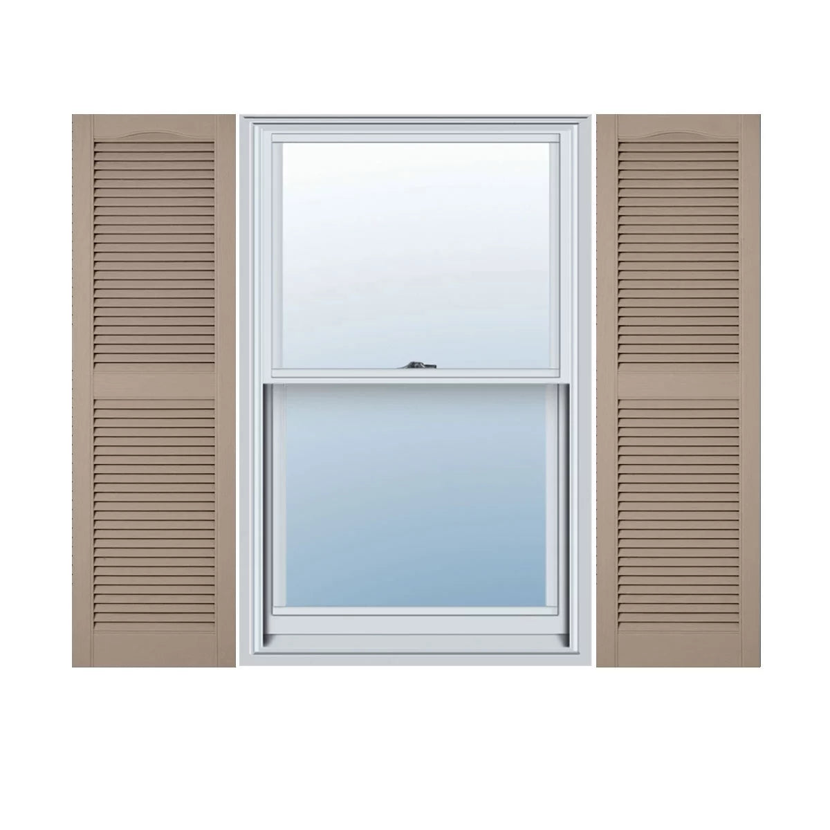 12"W x 25"H Cathedral Top Open Louver Shutter G18728