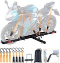 600 LBS Steel Motorcycle Carrier Hitch Mount with Loading Ramp X2203