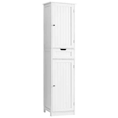 White 67" Tall Bathroom Cabinet with 2 Doors & 1 Drawer Y365278