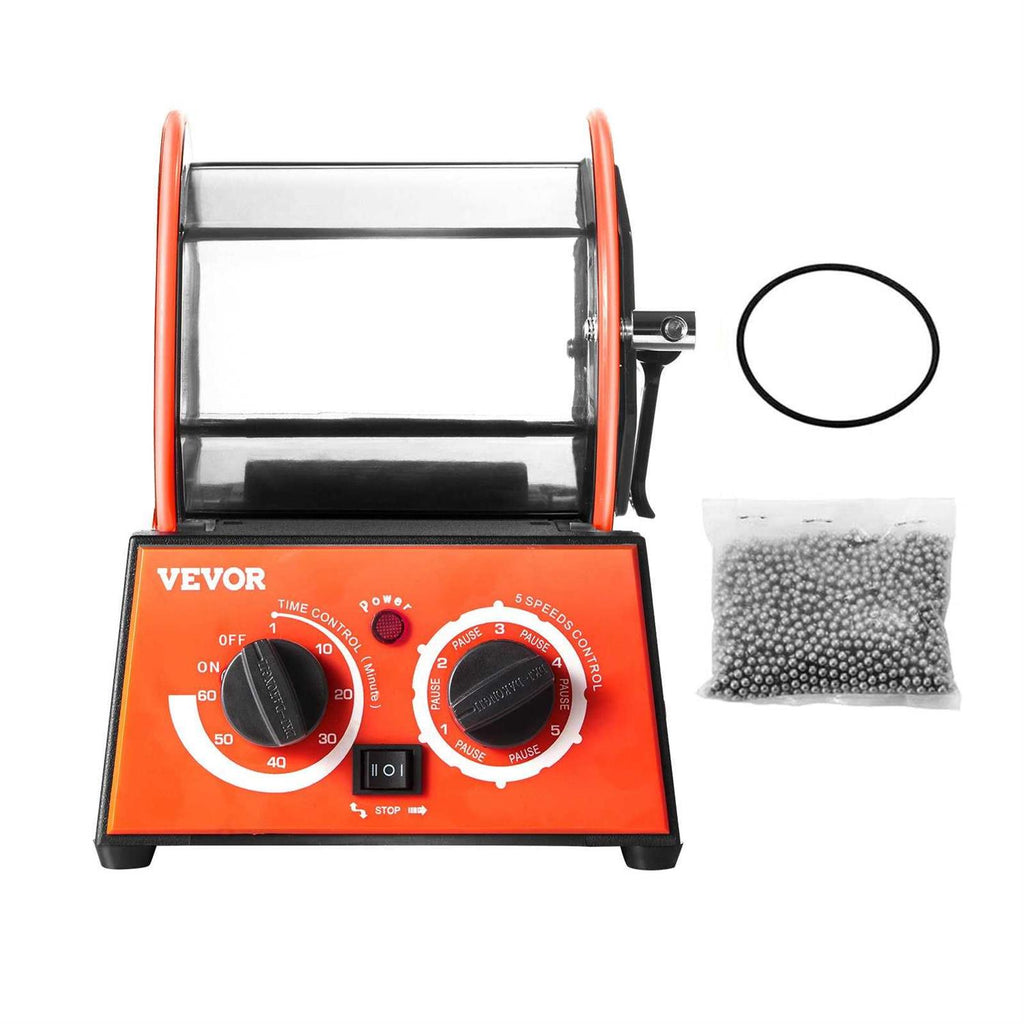 6.6lbs/3kg Capacity Mini Rotary Tumbler Machine with Timer B85980