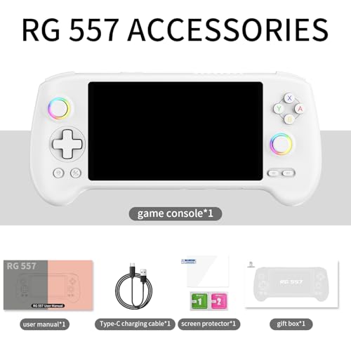Handheld Retro Gaming Console 5.48” AMOLED Display Android 14 8K TV Output Portable Video Game Console White 512G K803