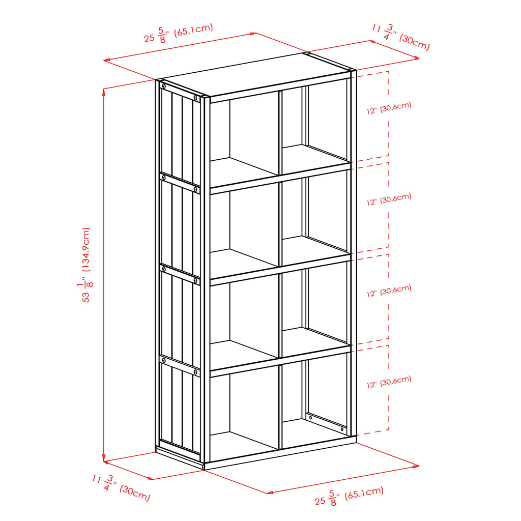 2 x 2 Cube Shelf with Wainscoting Panel V7145