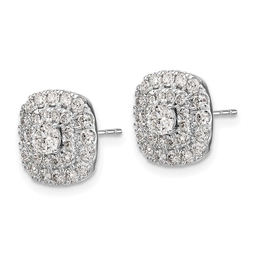 14k White Gold Lab Grown Diamond & Pink Sapphire Heart Stud Earrings P163