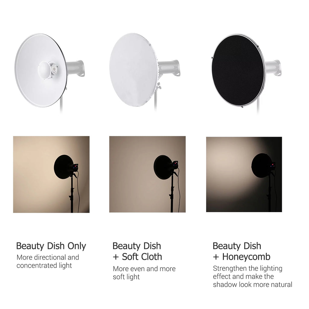 22 Inch Beauty Dish Reflector Diffuser with Honeycomb for Bowens Mount D3025