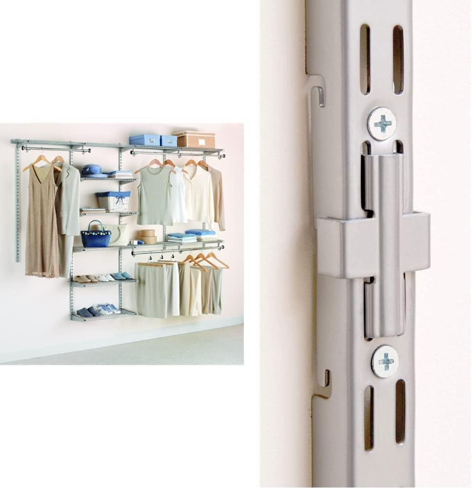 Titanium Wire Shelving Kit with Expandable Shelving and Telescoping Rods I289