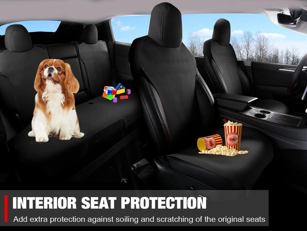 Black Suede Leather Seat Cover Cushion Protectors E564