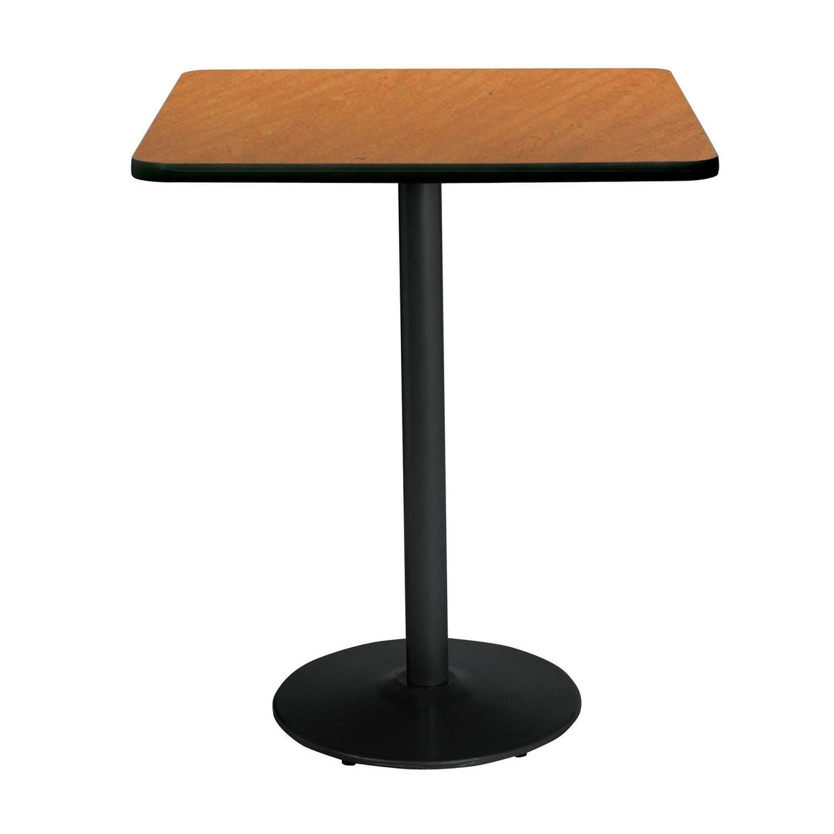 Square Breakroom Table with Oak Round Black Base F364