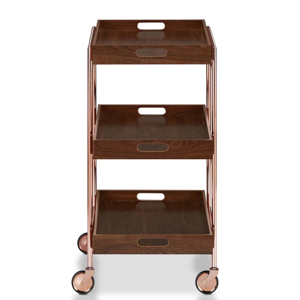 Contemporary Walnut Kitchen Cart A8728