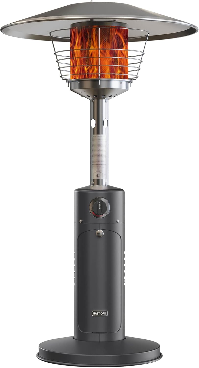 Patio Heater, 11000 BTU Tabletop Outdoor Propane Heater with Stainless Steel Burner, Black I528