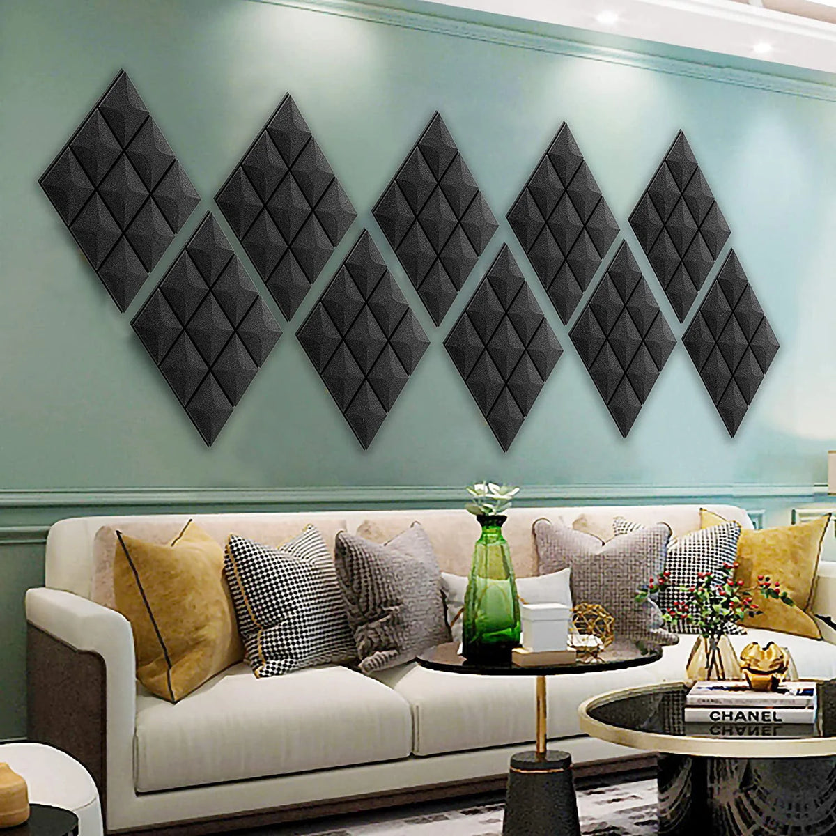 12 Pack Gray Acoustic Foam Panels V2837