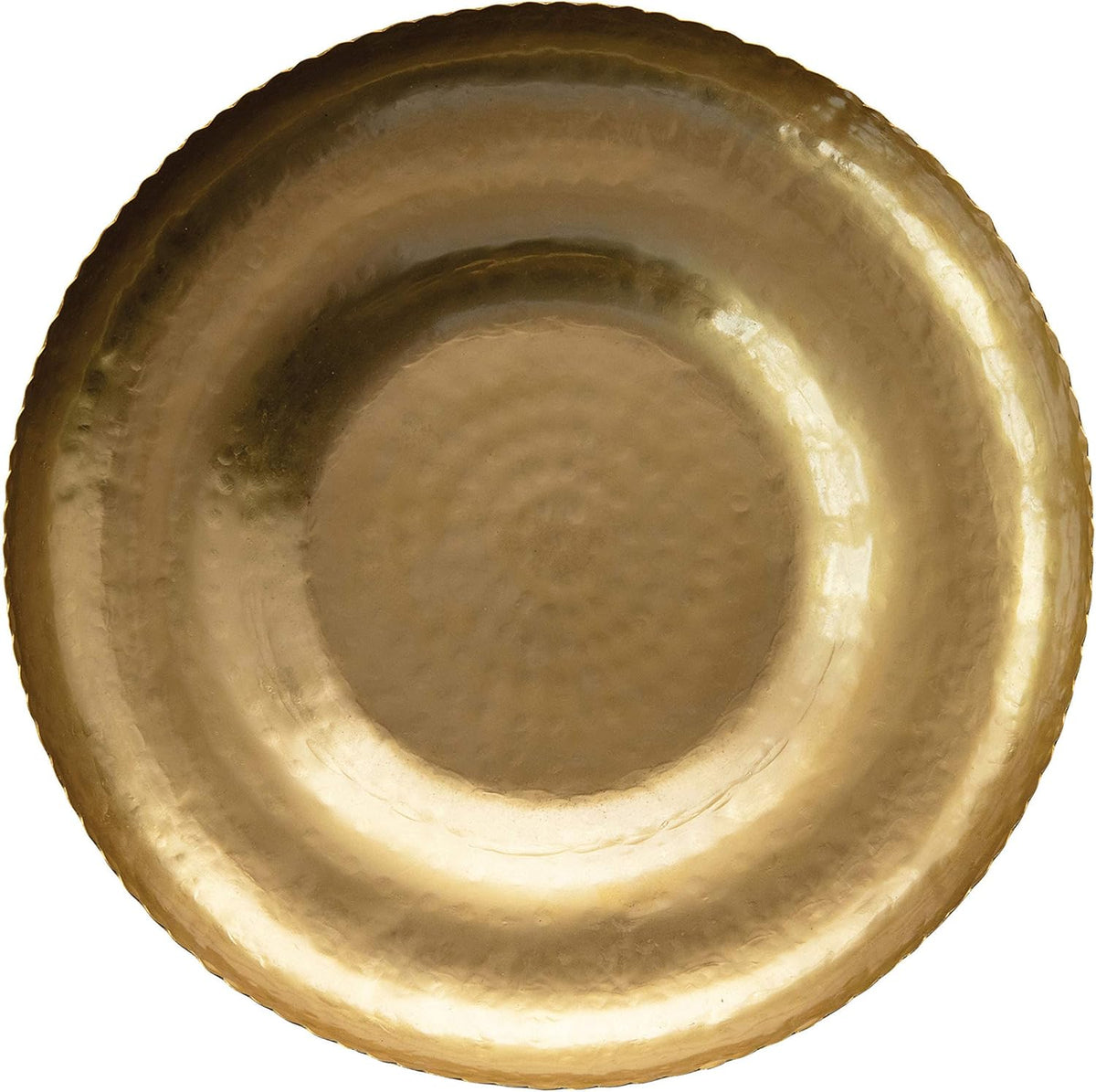 Hammered Metal Tray with Scalloped Edge J18301