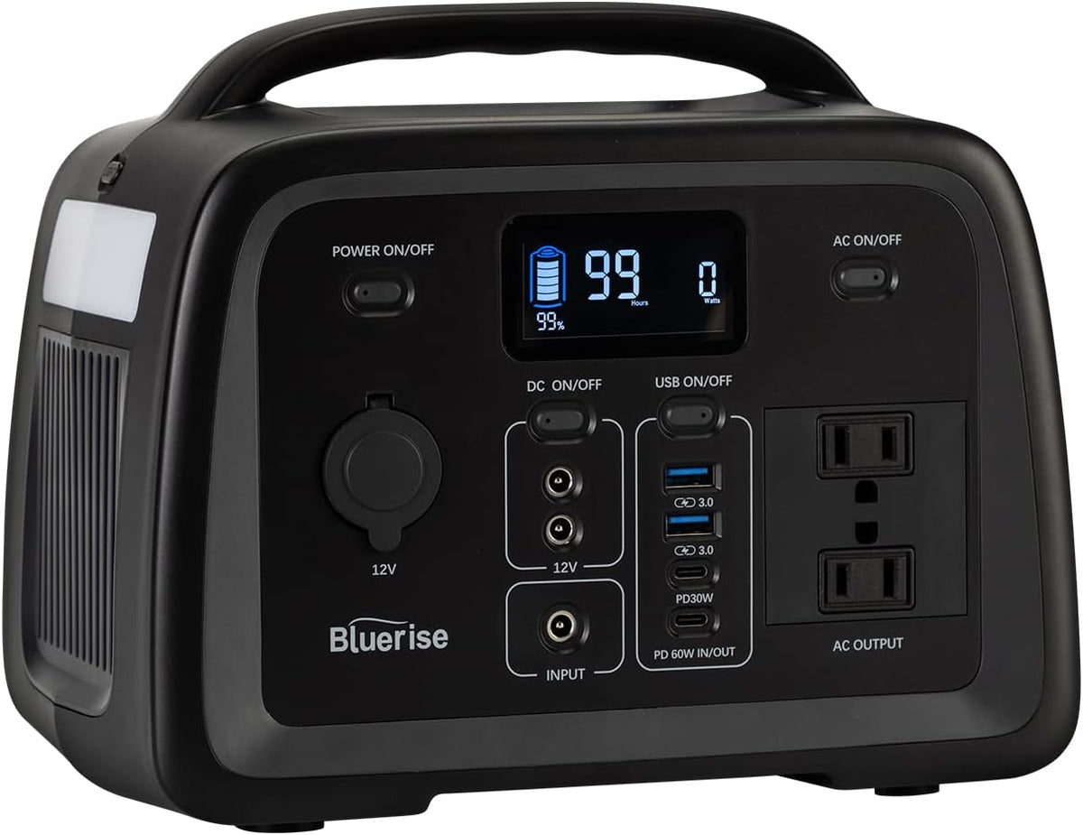 Portable Power Station 320Wh LiFePO4 with 2 AC Outlet 110V/300W Pure Sine Wave Solar Generator C7354