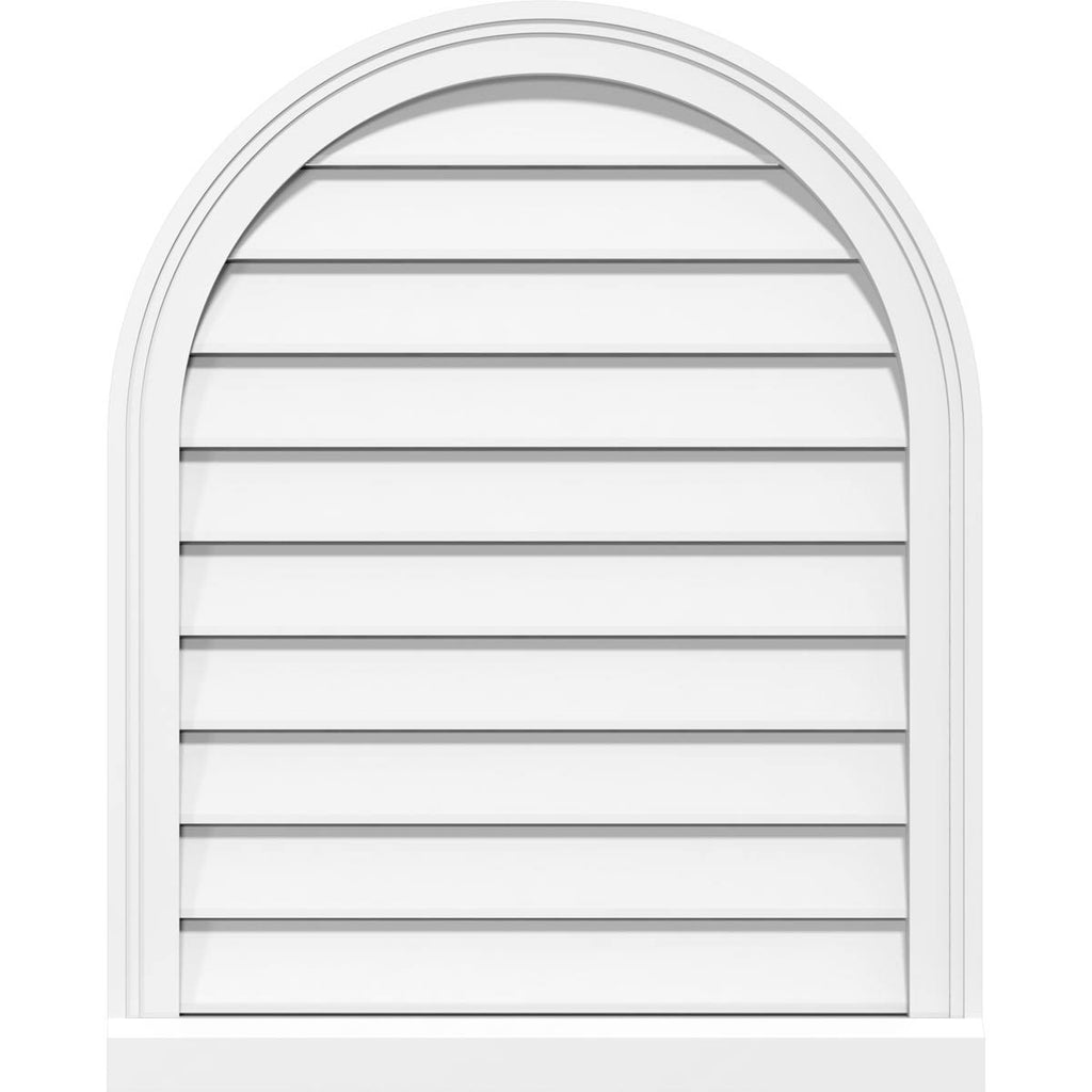 Round Top Surface Mount PVC Gable Vent with Brickmould D5949