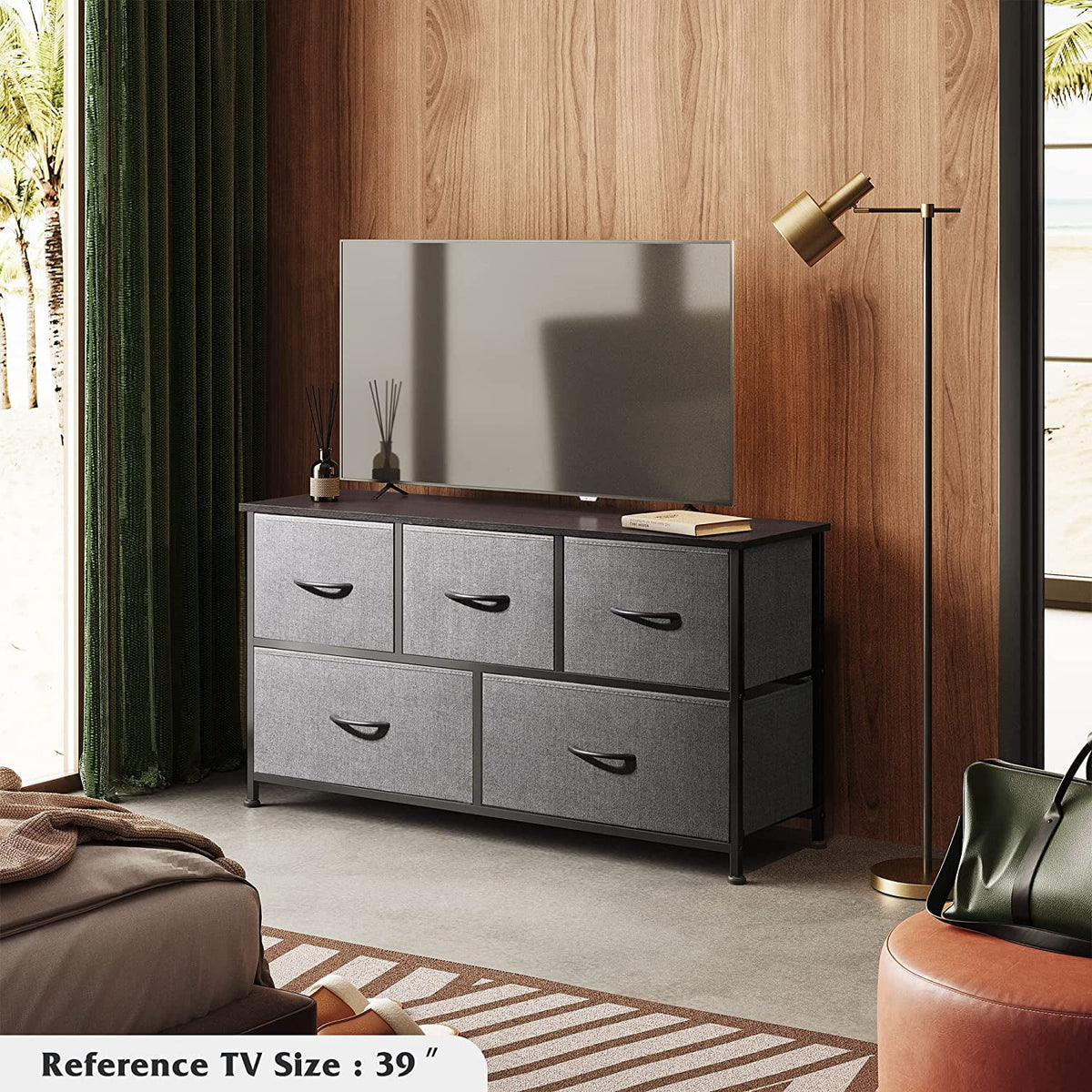 5 Drawer Fabric Dresser K1058