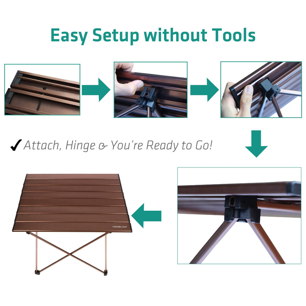 Blue Aluminum Portable Camping Side Table V265619