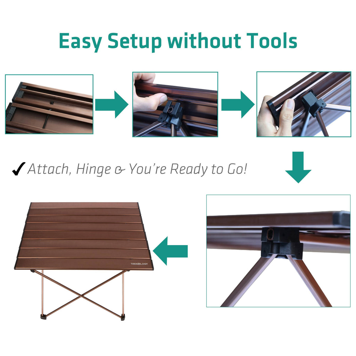 Blue Aluminum Portable Camping Side Table V265619