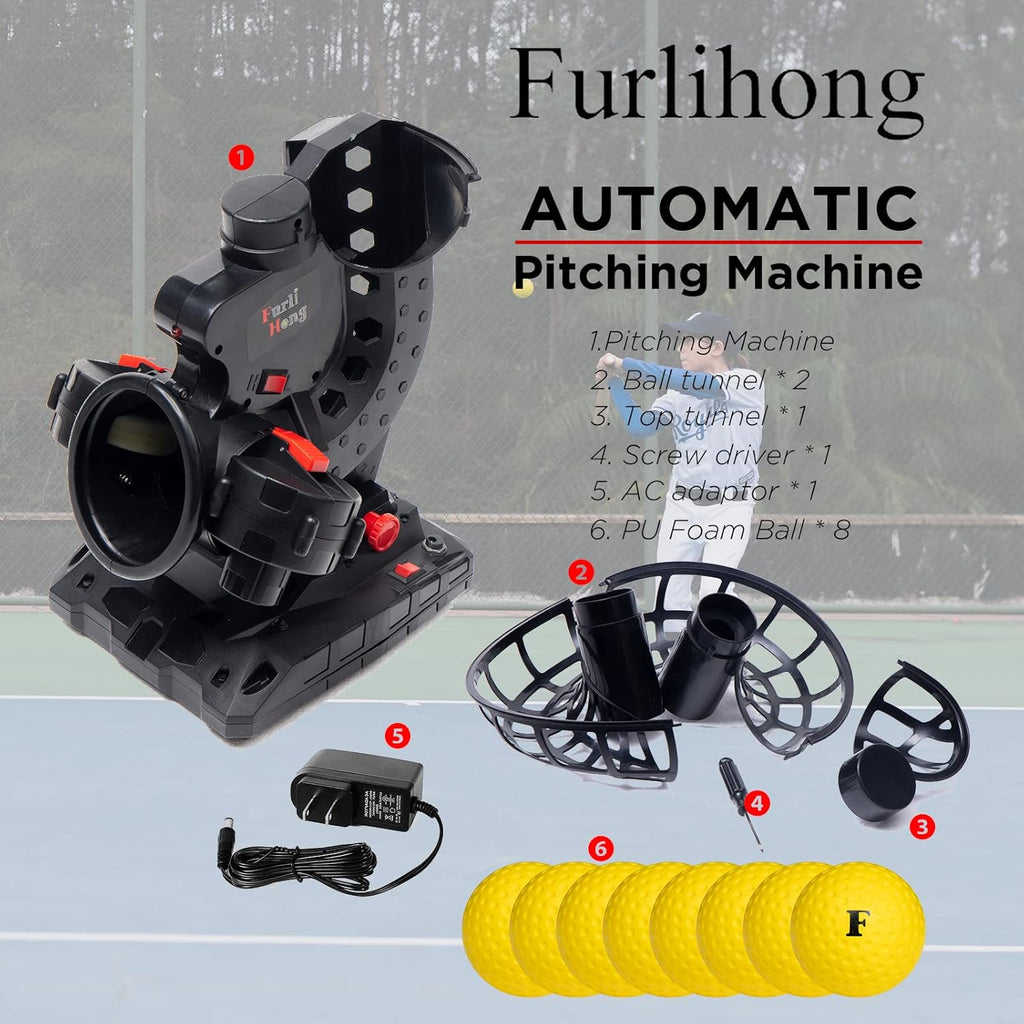 Electronic Baseball Pitching Machine with 8 Dimpled Balls P468