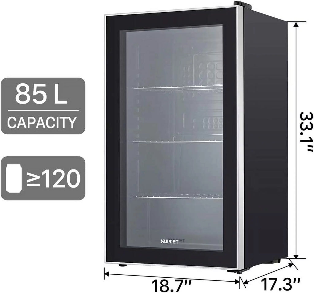 120 Can Beverage Refrigerator Glass Door Stainless Steel N767