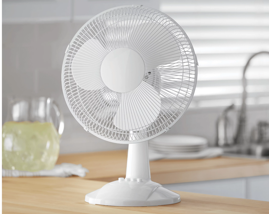 3-Speed Oscillating Table Fan White O818734