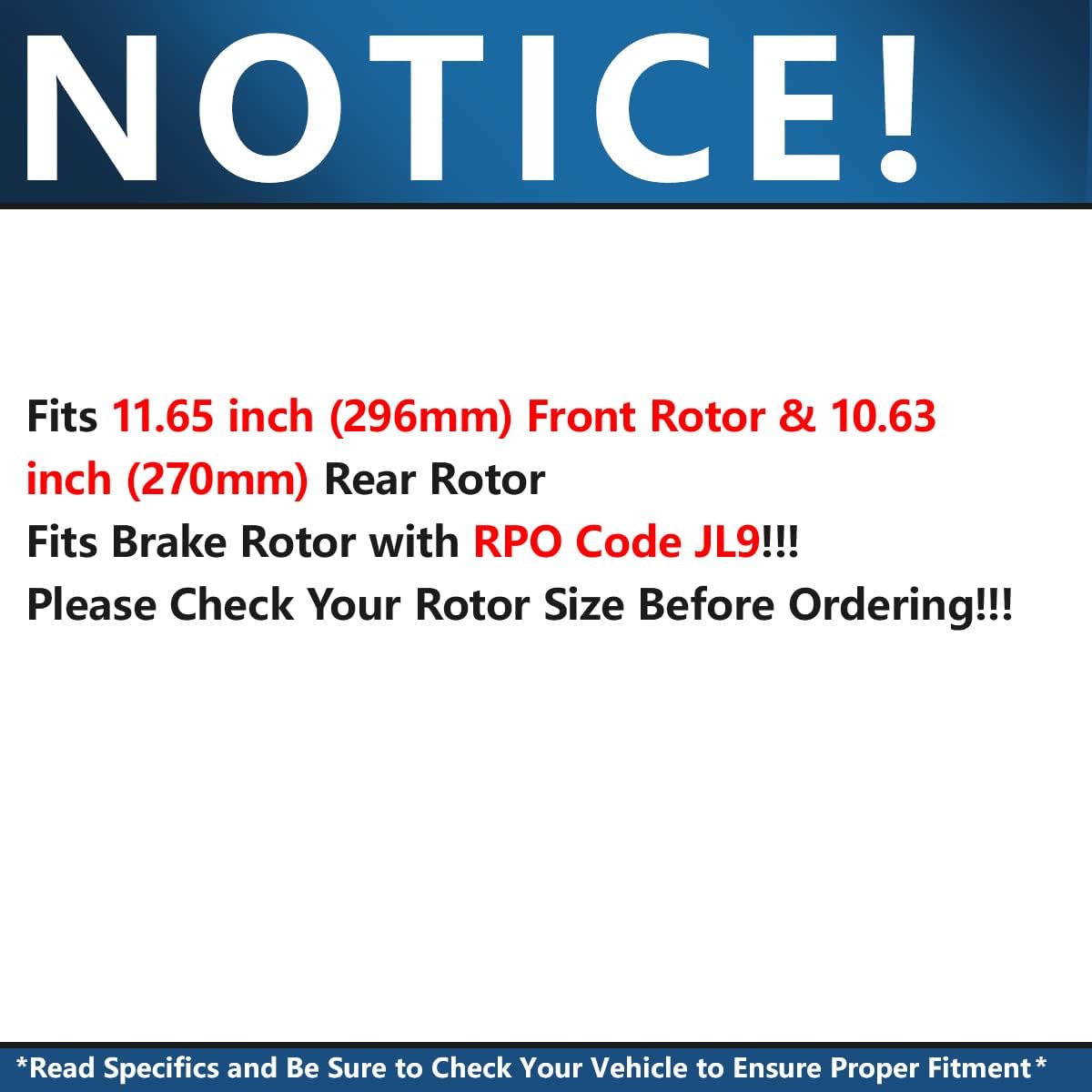 10pc Front and Rear Disc Rotor and Brake Pad Set J82789