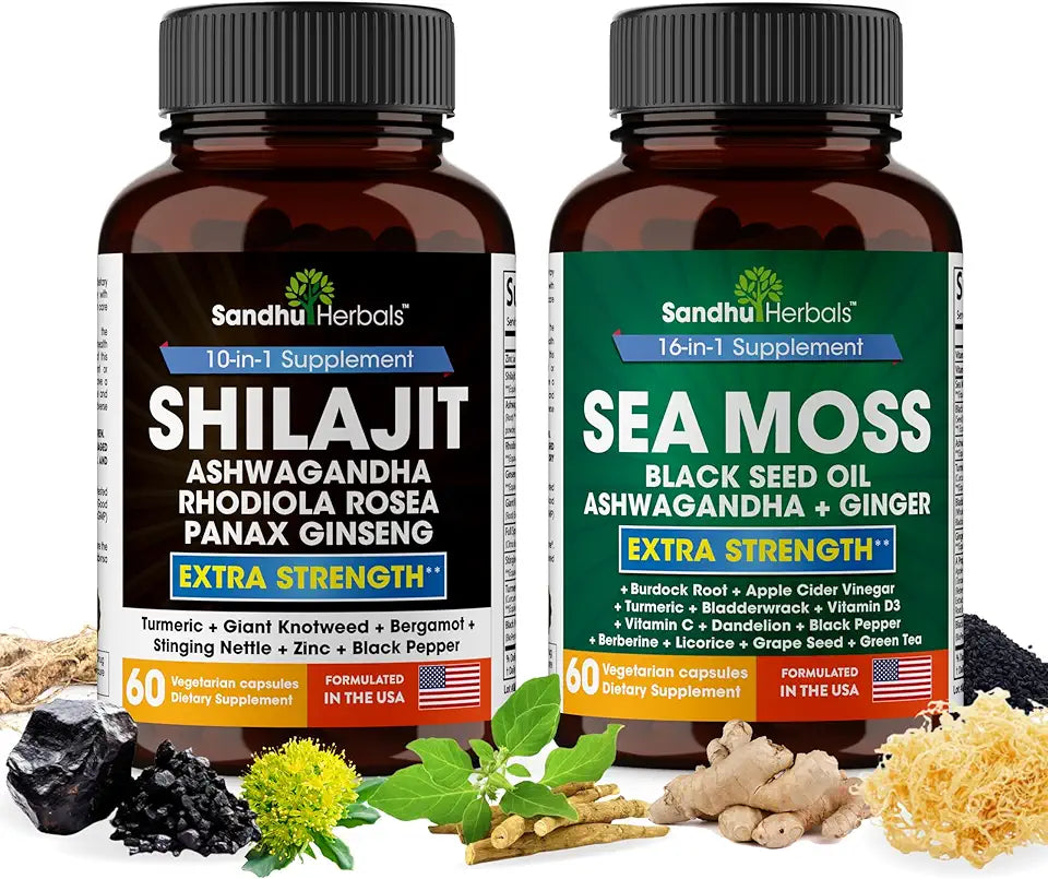 Sea Moss, Shilajit, Black Seed Oil, Ashwagandha, Ginger, Rhodiola Rosea, Panax Ginseng, Stinging Nettle Z356313