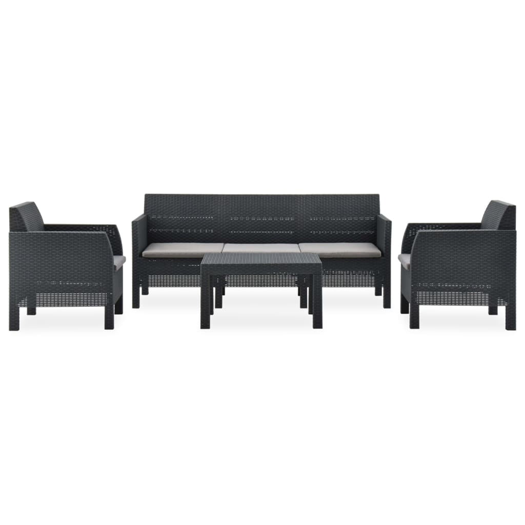 4 Piece Polypropylene Patio Lounge Set with Cushion N4268