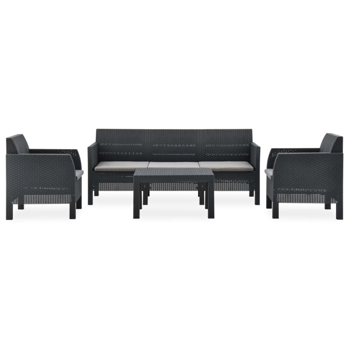 4 Piece Polypropylene Patio Lounge Set with Cushion N4268