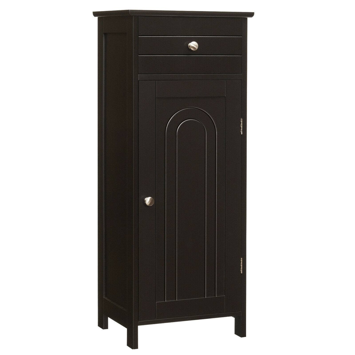 Brown Wooden Floor Cabinet with Drawer and Shelf R1437