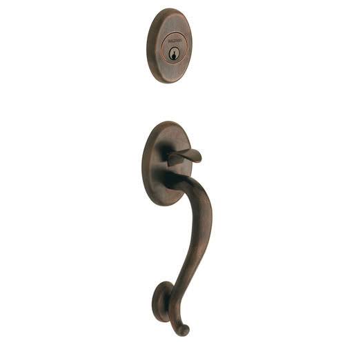 Distressed Oil-Rubbed Bronze Handleset with Classic Knob V759278