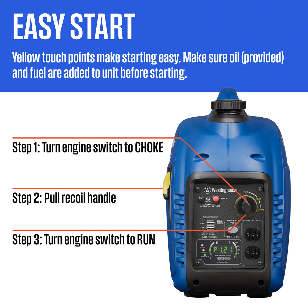 2800 Peak Watt Portable Gas Inverter Generator D5120