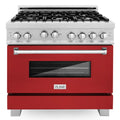 36 in. Gas Range with Red Matte Door B165