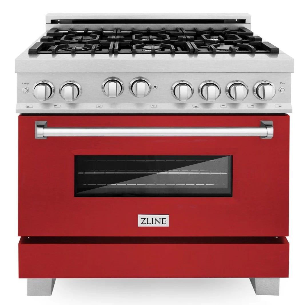 36 in. Gas Range with Red Matte Door B165