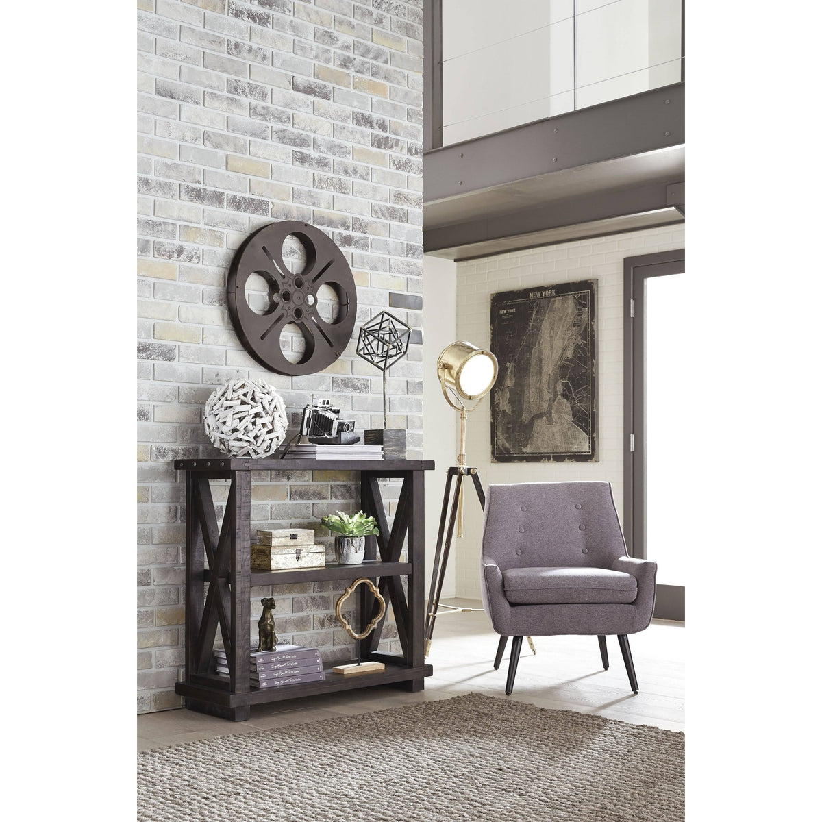 3 Shelf Solid Wood Bookshelf W96173