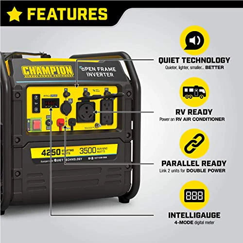 4250-Watt RV Ready Open Frame Inverter Generator F24965