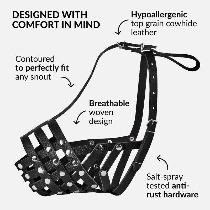 Dog Muzzle Genuine Leather H888549