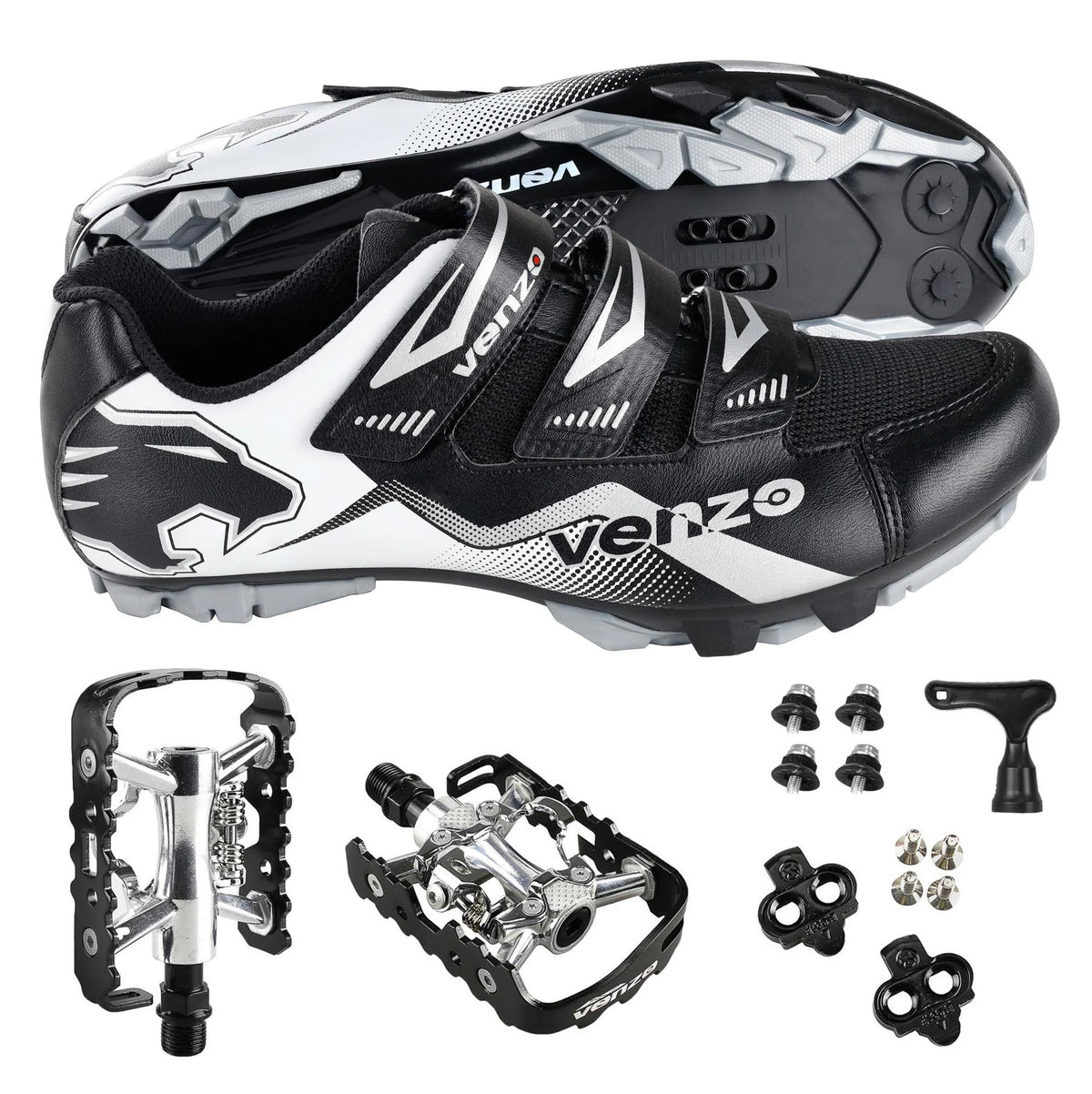 Men's Cycling Shoes With Pedals & Cleats - Size 49 V498121